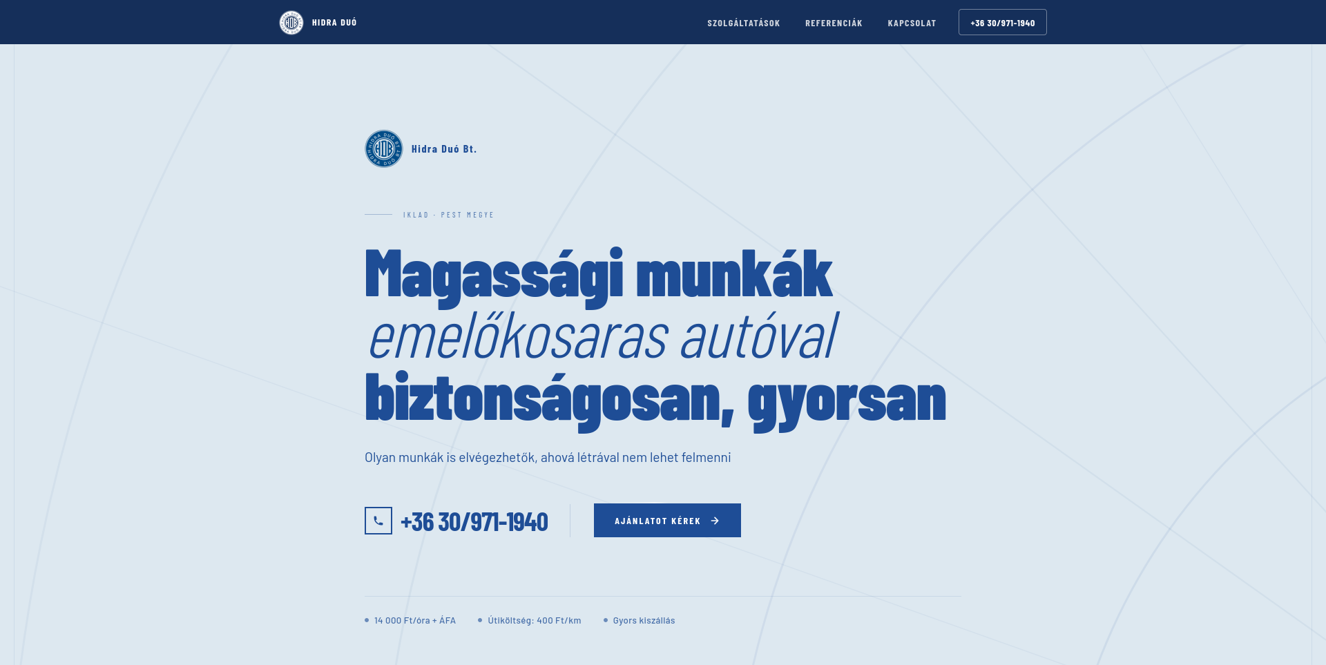 Hidra Duó Bt. weboldal